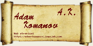 Adam Komanov vizit kartica